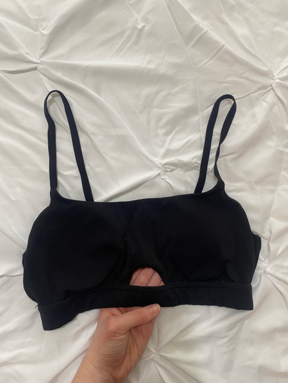 Aerie OFFLINE Real Me Black Keyhole Seamless Sports Bra/Bralette Size XS